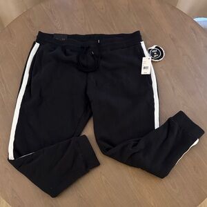 Black Joggers with White Stripes